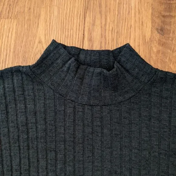 Derek Heart Gray Mockneck Sweater with Faux Shirt Tail - Picture 6 of 14